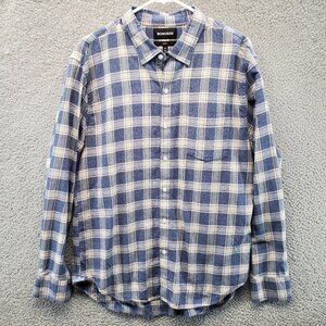 Bonobos‎ Shirt Slim Fit Mens XL Long Blue White Plaid Button Up Long Sleeve